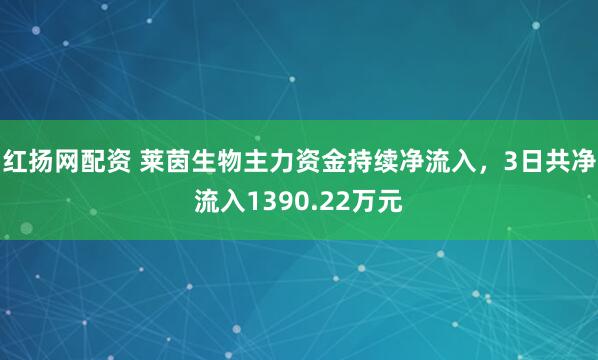 红扬网配资 莱茵生物主力资金持续净流入，3日共净流入1390.22万元